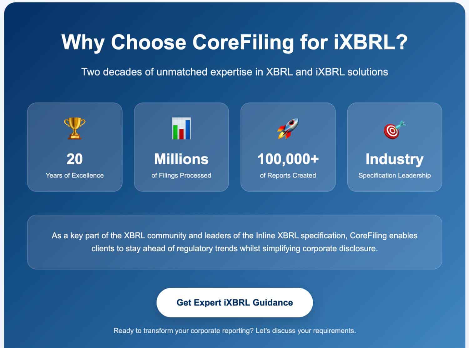 y Choose Core Filing for IXBRL_ Why Choose Core Filing For IXBRL
